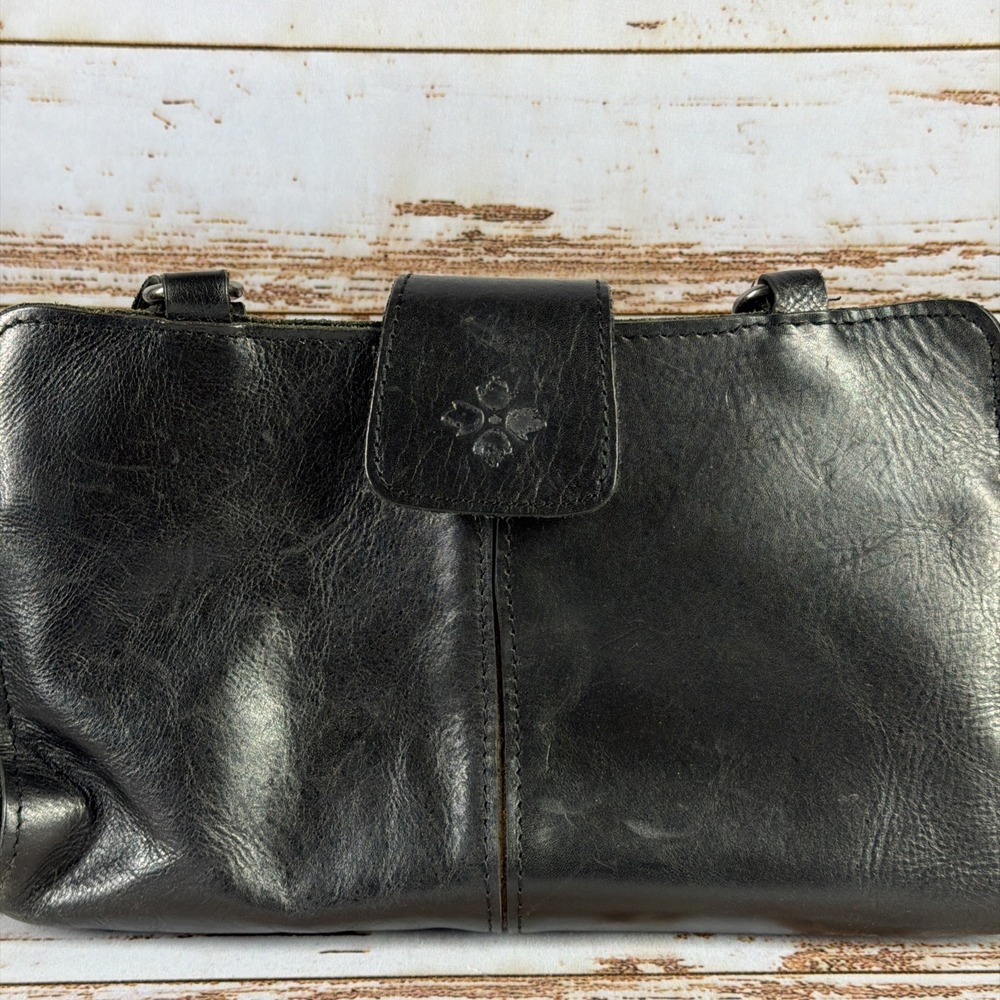 Patricia Nash Rienzo Black Leather Satchel Tan Interior Medium – Used - Picture 2 of 16